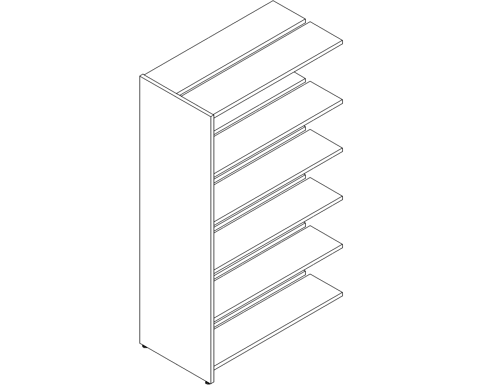 Lingo add-on - double-sided - H1820 - D250 - W1000 - 3D.dwg