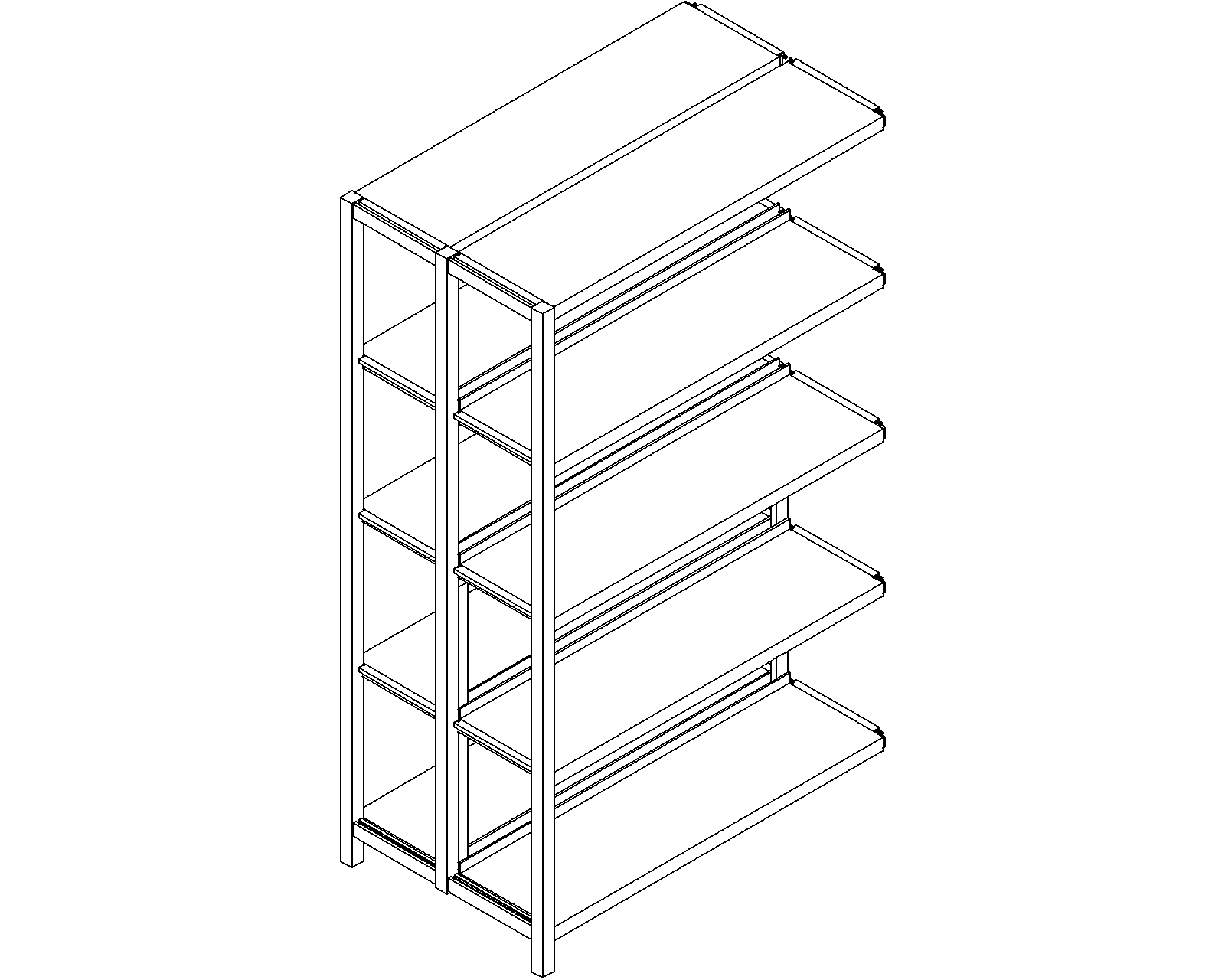 Uniflex add-on – double-sided – H1500 – D250 – W900 – 3D.dwg