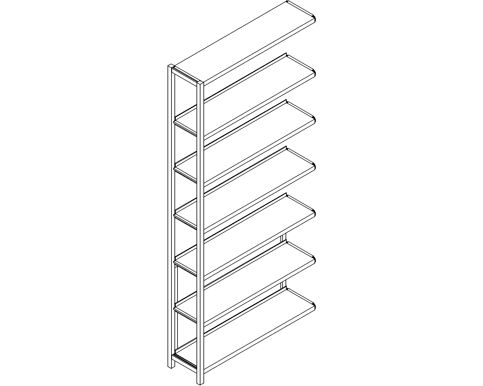 Uniflex add-on – single-sided – H2250 – D250 – W1000 – 3D.dwg