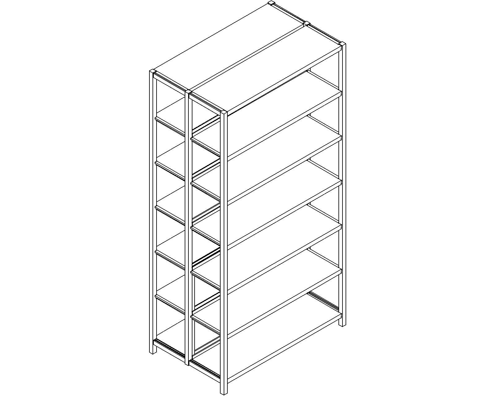 Uniflex starter – double-sided – H2050 – D300 – W1000 – 3D.dwg